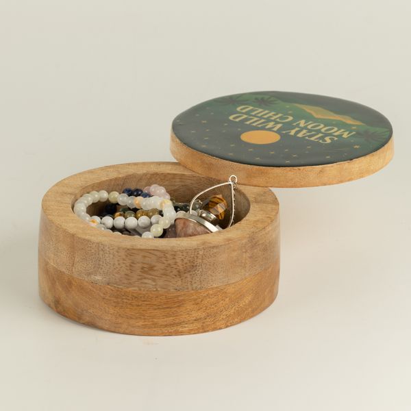 Ronde Geëmailleerde Doos - Stay Wild Moon Child