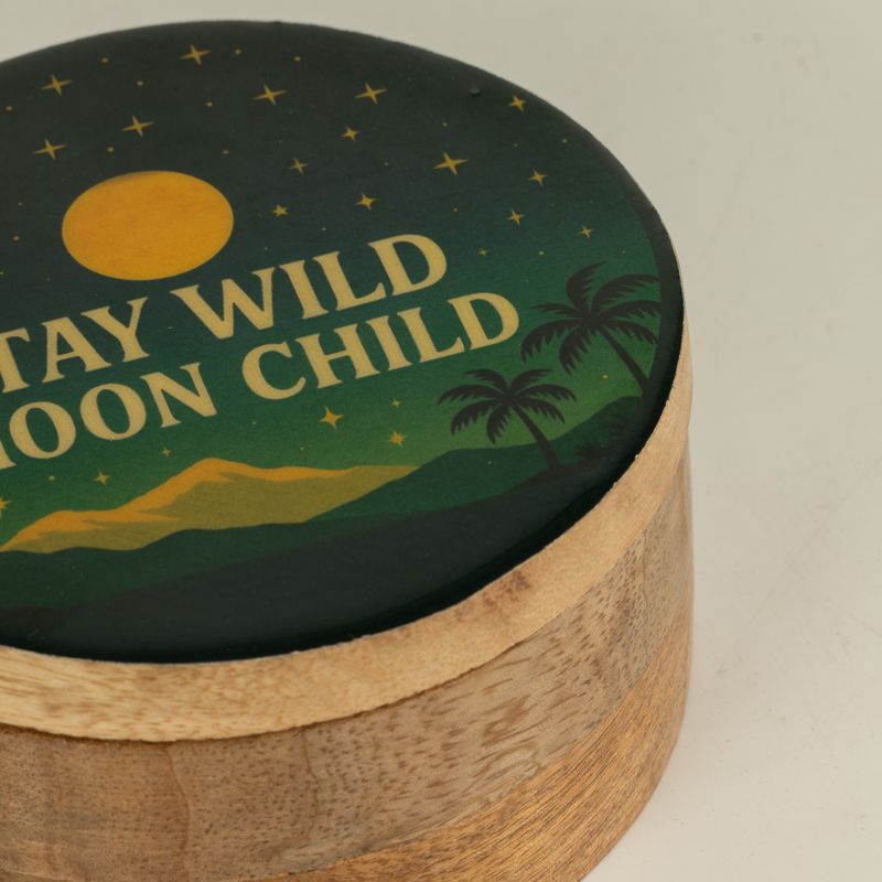 Rond Geëmailleerd Doosje - Stay Wild Moon Child