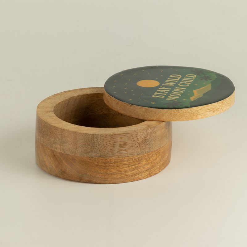 Rond Geëmailleerd Doosje - Stay Wild Moon Child
