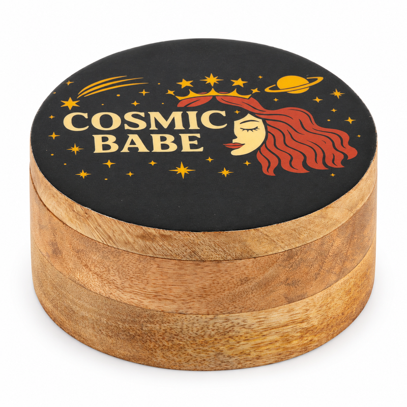 Rond Geëmailleerd Doosje - Cosmic Babe