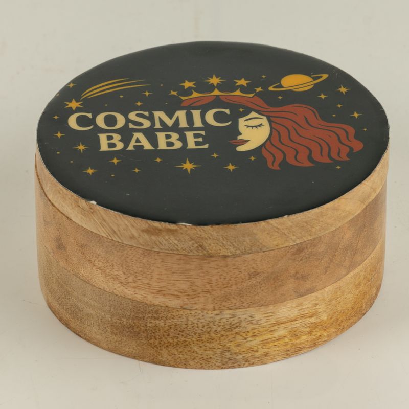 Rond Geëmailleerd Doosje - Cosmic Babe