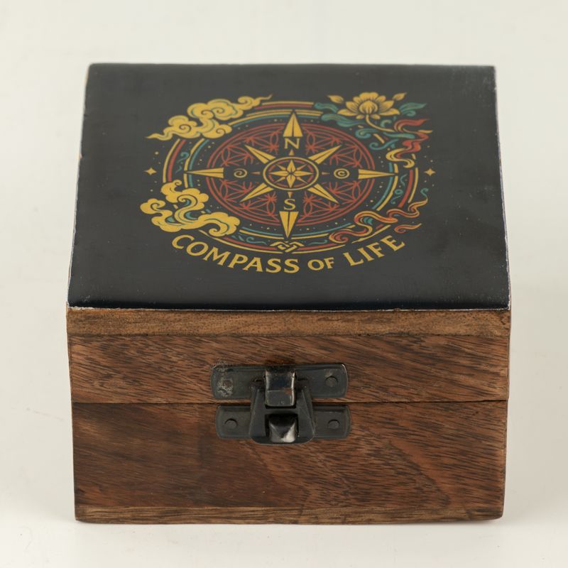 Klein Geëmailleerd Doosje - Compass of Life