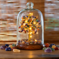 Edelsteen Dome Tuin - Zeven Chakra & LED-verlichting - 200 chipstenen