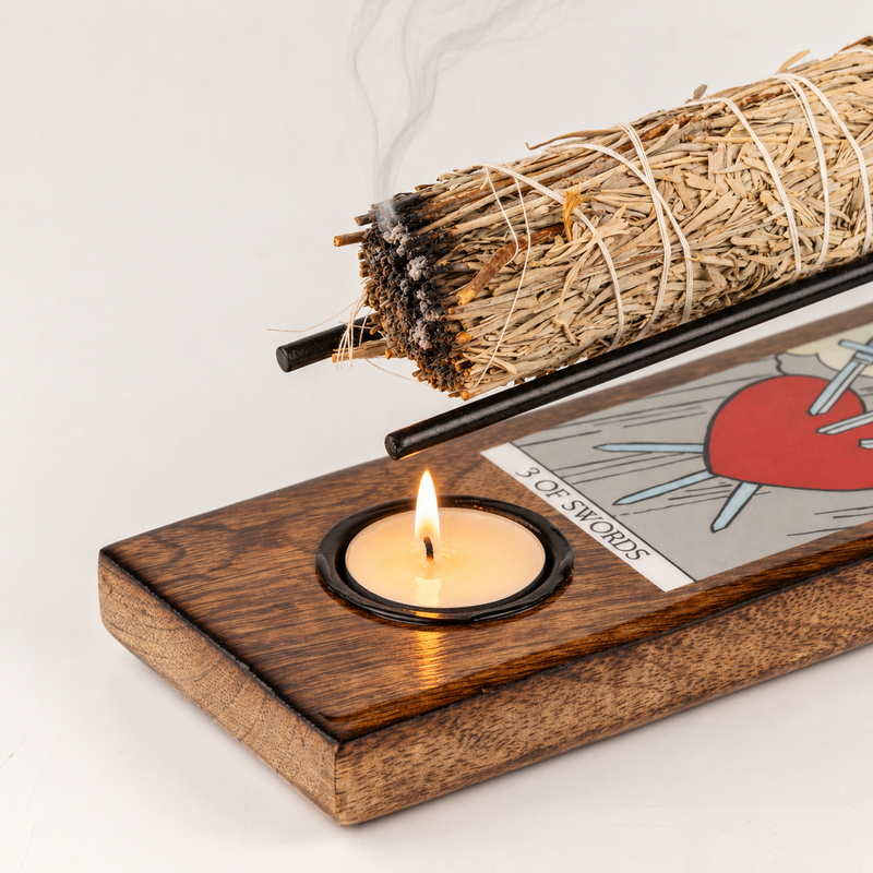 Grote Salie Smudge Stick Houder Gemaileerd - Drie van Zwaarden