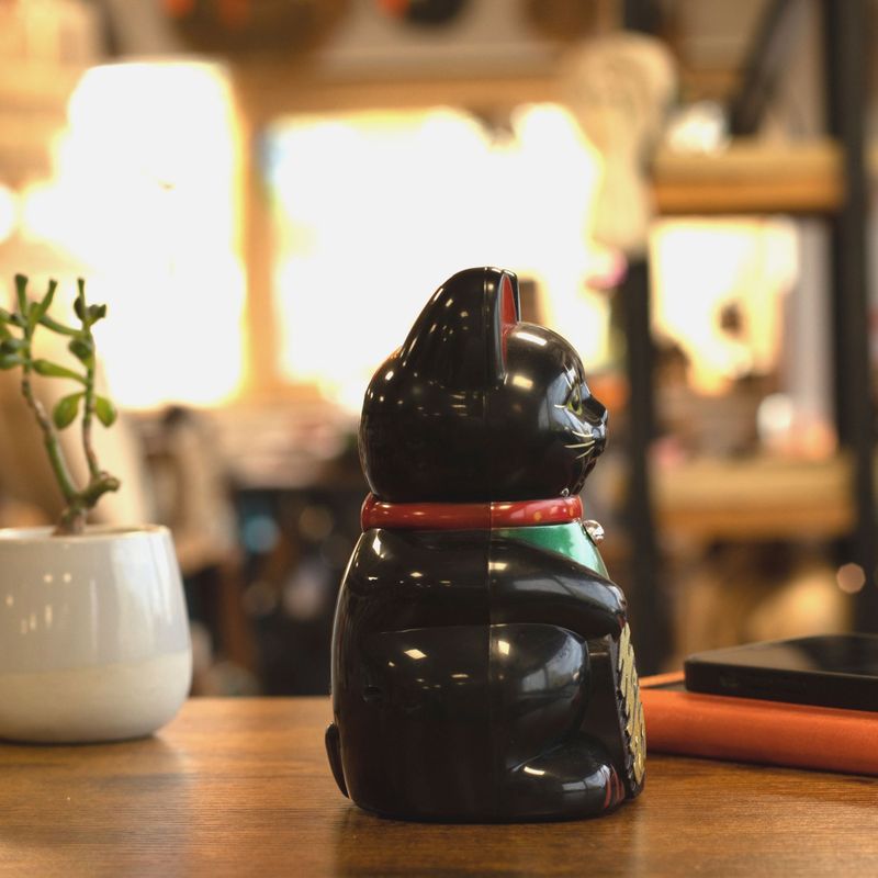 Zwarte Geldkat - 15 cm