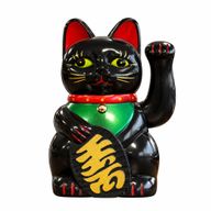 Zwarte Geldkat - 15 cm