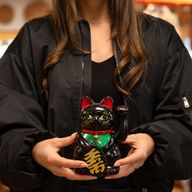 Zwarte Geldkat - 15 cm