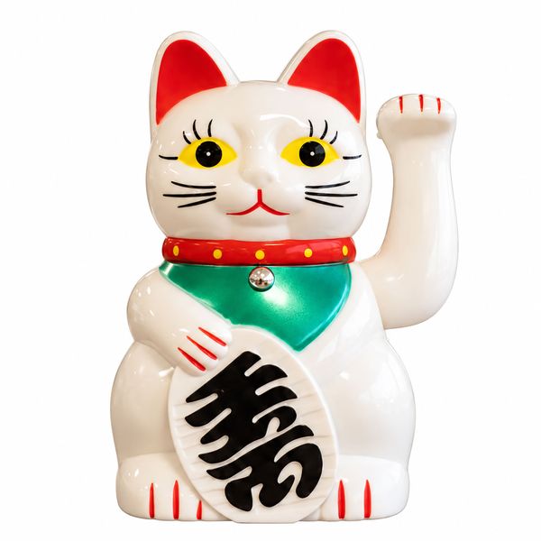 Witte Geldkat - 15cm