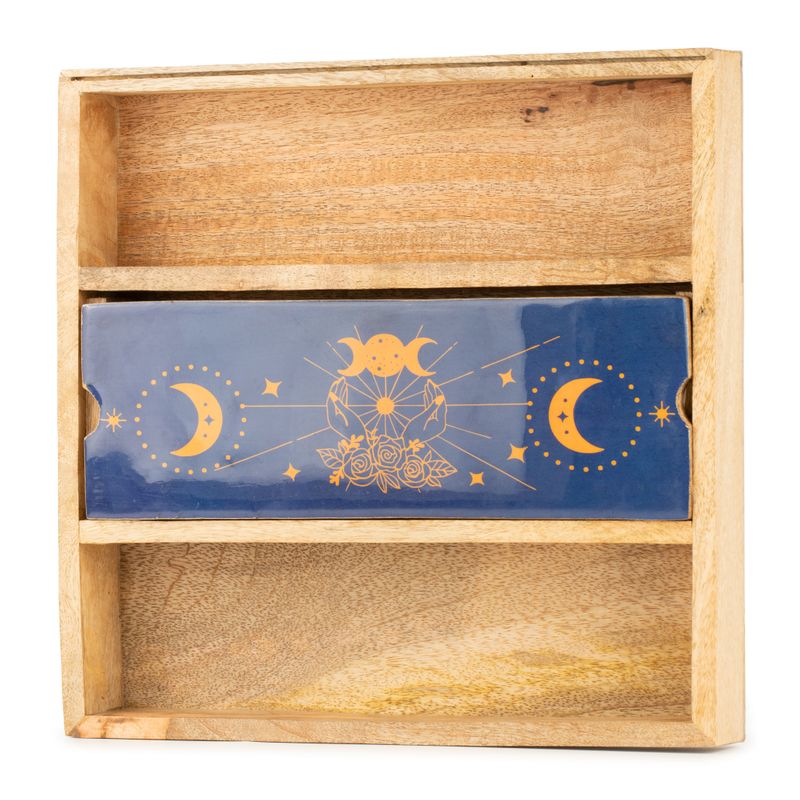 Blue Moon Phases Tarot-dienblad met kaarthouder