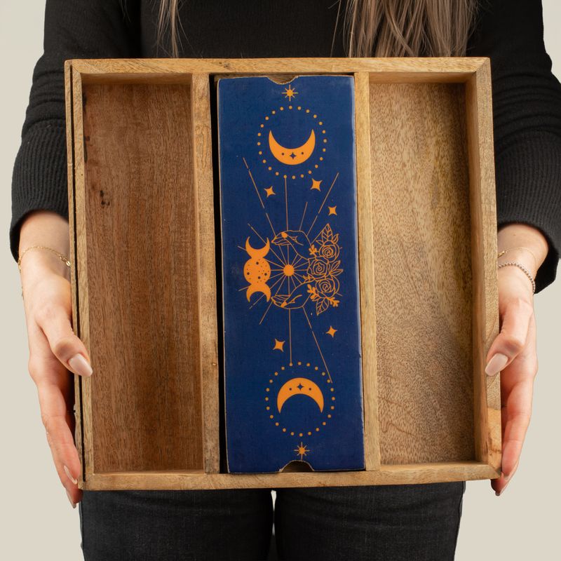 Blue Moon Phases Tarot-dienblad met kaarthouder