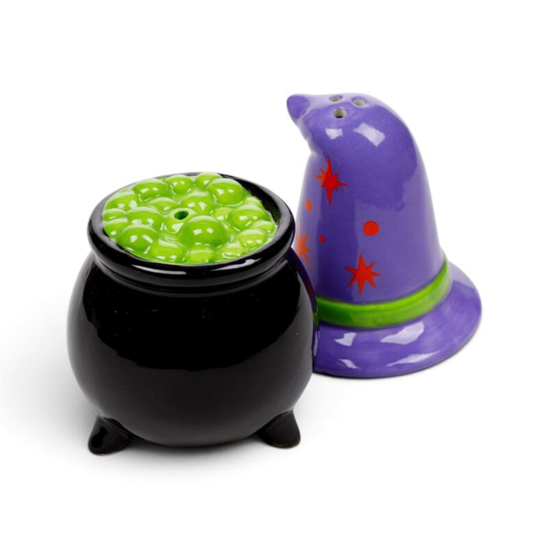 Spooky Heksenhoed & Ketel Keramische Peper- en Zoutset