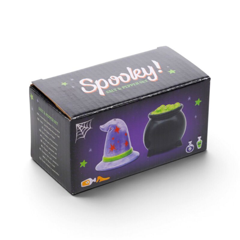Spooky Heksenhoed & Ketel Keramische Peper- en Zoutset