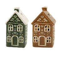 Kerst Peperkoekhuisje Theelichthouder - Stadshuis