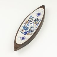 Geëmailleerd Wierookbakje - Mangohout - Boze Oog