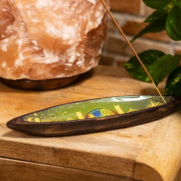 Enamel Wierookkom - Mango Hout - Levensboom