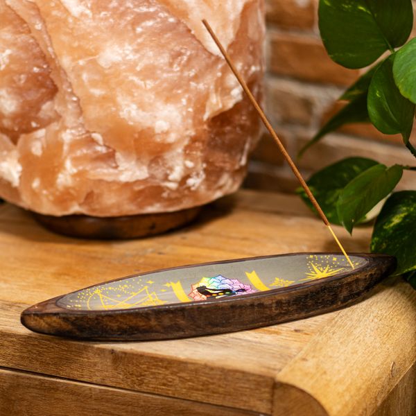Enamel Wierookkom - Mango Hout - Chakra