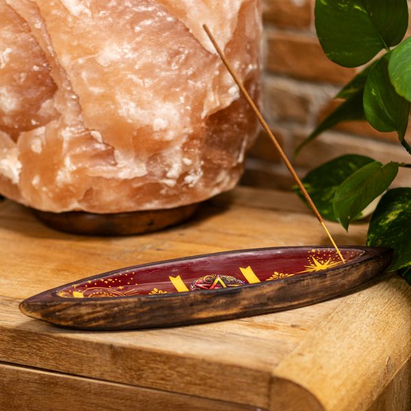 Enamel Wierookkom - Mango Hout - Vijfhoek