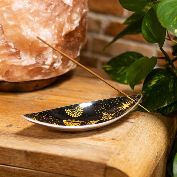 Enamel Wierookkom - Aluminium - Gouden & Zwarte Boeddha
