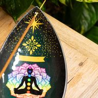 Geëmailleerde Wierookhouder - Aluminium - Lotus Boeddha Chakra