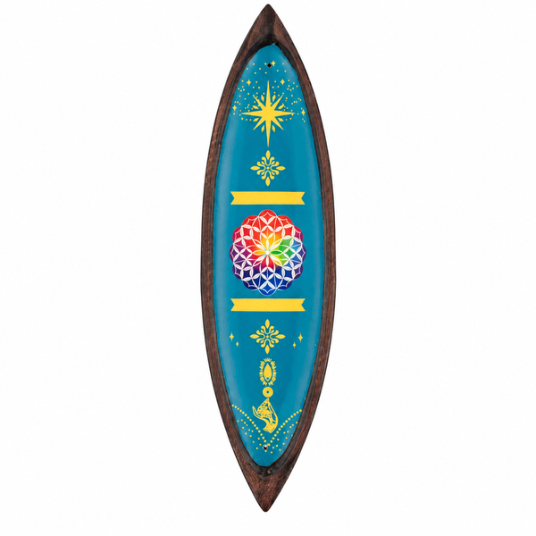 Enamel Wierookkom - Mango Hout - Mandala