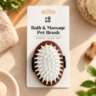 PAW Verzorgingsartikelen - Scrub en Zachte Rubberen Massage - Walnoot