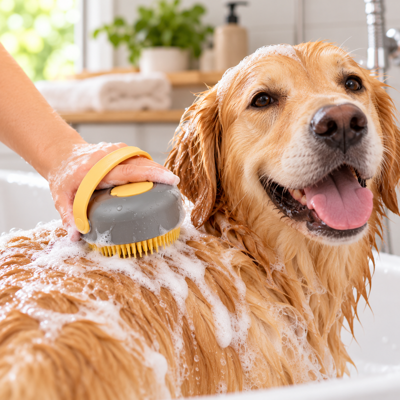 PAW Verzorgingsartikelen - Easy Wash Shampoo & Massage - Siliconen Borstelharen