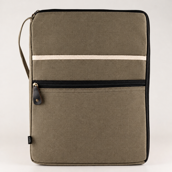 Canvas Grote Laptophouder - Olijf - 30x40cm