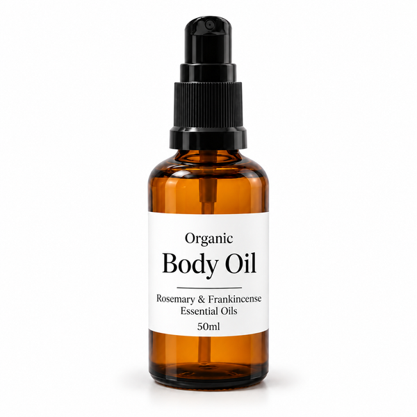 Organische Lichaamsolie 50ml - Rozemarijn & Wierook - Zonder etiket