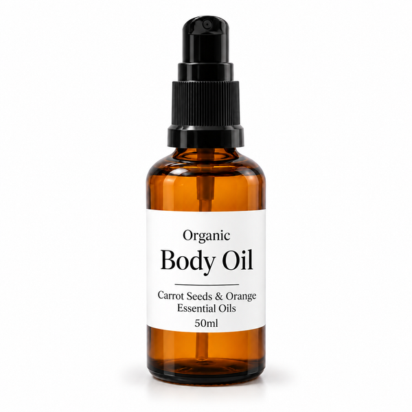 Organische Lichaamsolie 50ml - Wortel & Sinaasappel - Zonder etiket