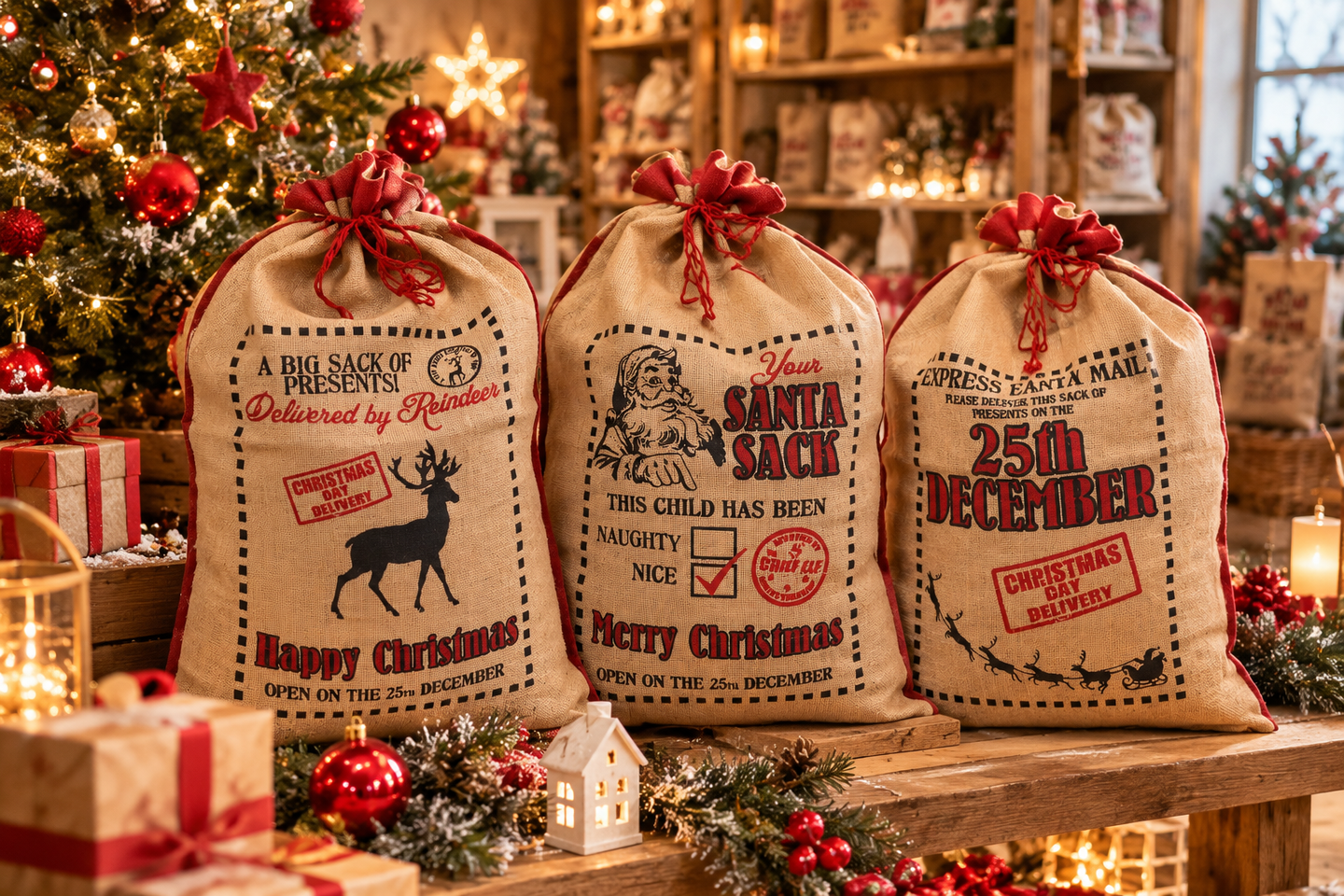 Jute Kerstmanzakken
