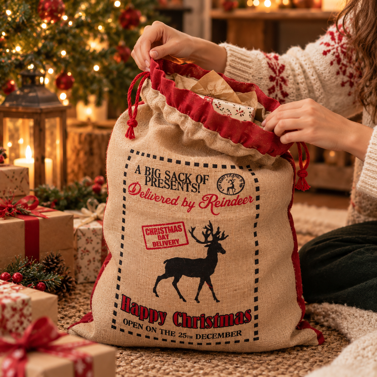 Jute Kerstmanzakken