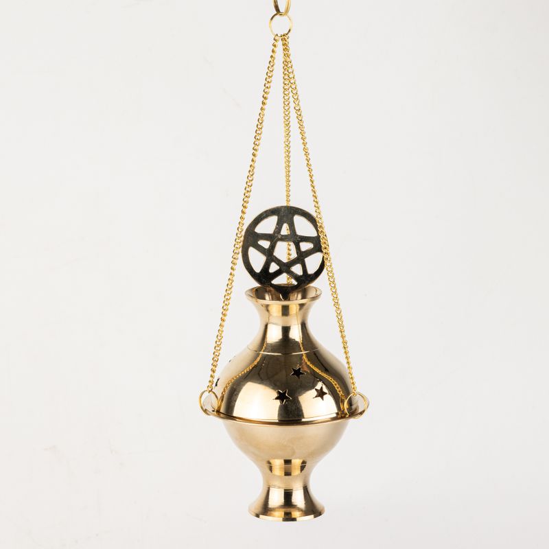 Hangende Messing Wierookbrander - Pentagram