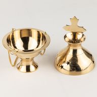 Hangende Messing Wierookbrander - Kruis
