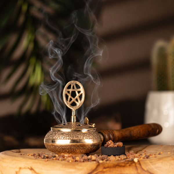 Wierookbrander met Houten Handvat - Pentagram