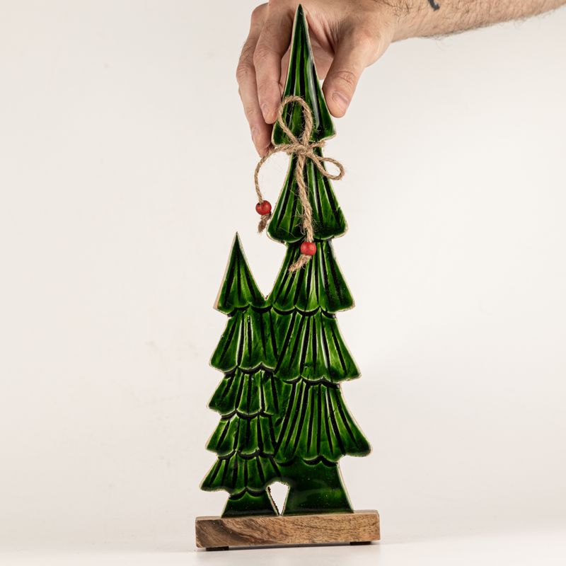 Lost in the Forest - Medium - Twee Geëmailleerde Bomen - (34x11x2.5cm)
