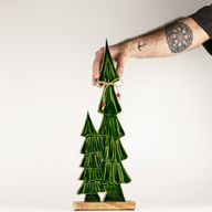 Lost in the Forest - Groot - Twee Geëmailleerde Bomen - (45x15x2.5cm)