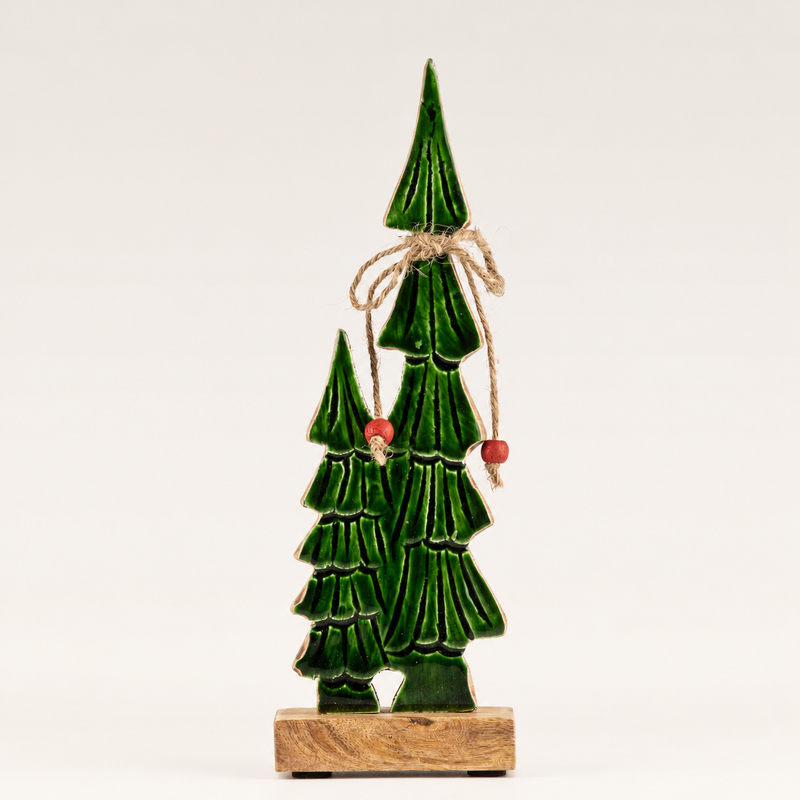 Lost in the Forest - Klein - Twee Geëmailleerde Bomen - (25x8x2.5cm)