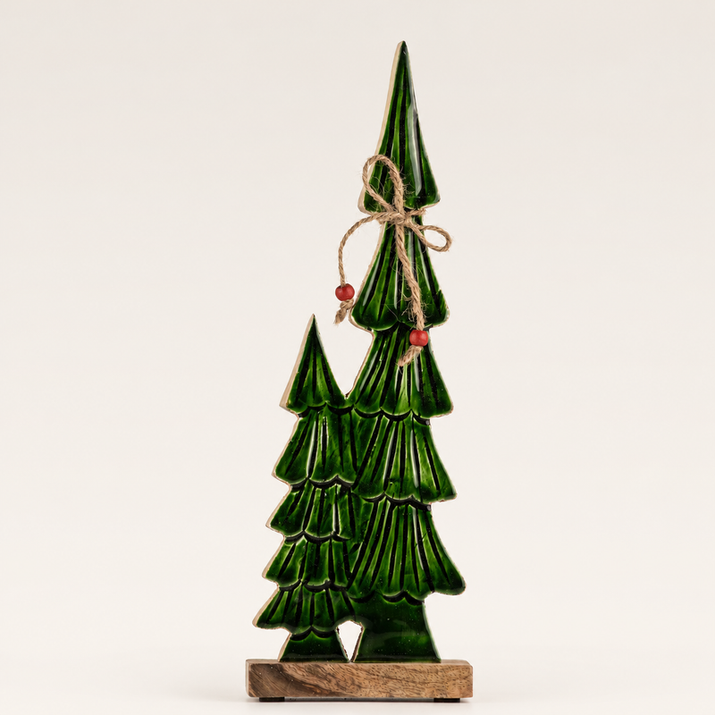Lost in the Forest - Medium - Twee Geëmailleerde Bomen - (34x11x2.5cm)