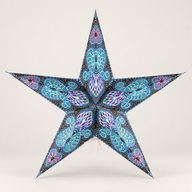 Sterlamp - Paars & Blauwgroen Pauwontwerp met Vijf Punten - 60 cm