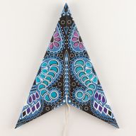 Sterlamp - Paars & Blauwgroen Pauwontwerp met Vijf Punten - 60 cm