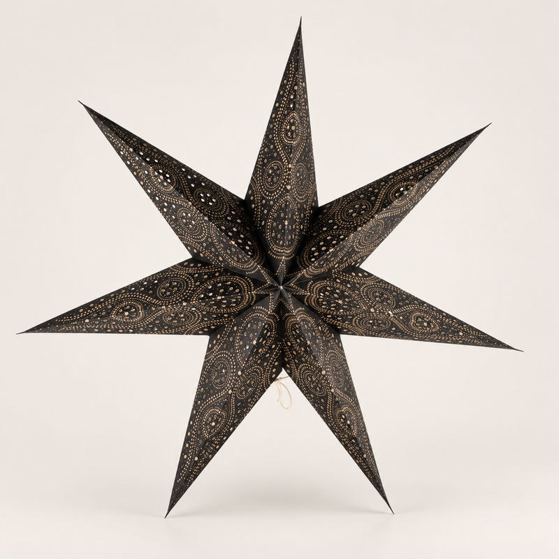 Sterlamp - Zwarte Noorderlicht Zevenpunt - 60 cm