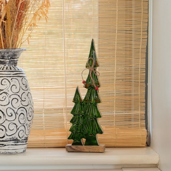 Lost in the Forest – Twee Middelgrote Emaille Bomen (34x11x2,5 cm)
