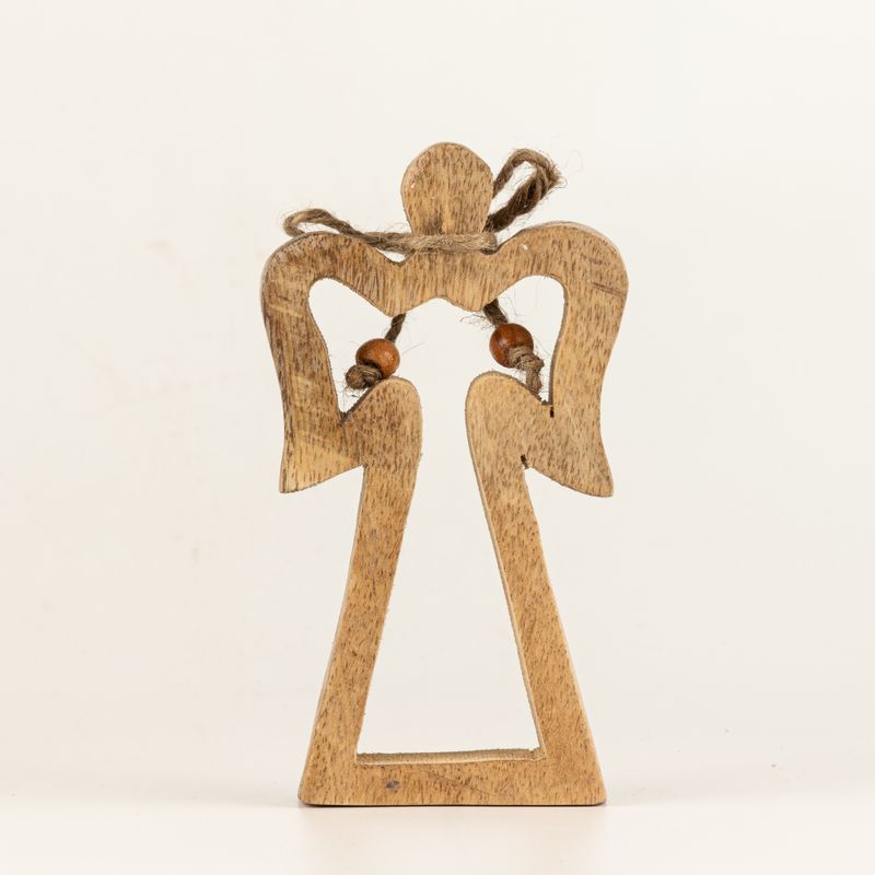Kleine Halo Engel van Mangohout - Wit Emaille