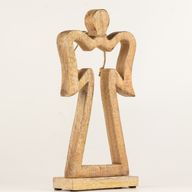 Grote Halo Engel van Mangohout - Wit Emaille