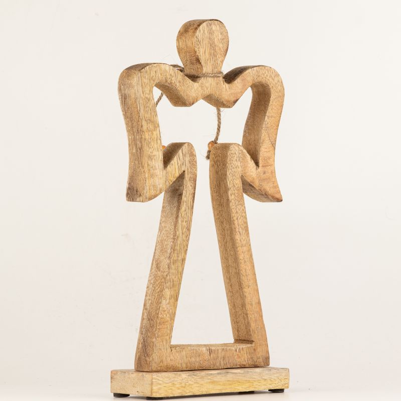 Grote Halo Engel van Mangohout - Wit Emaille