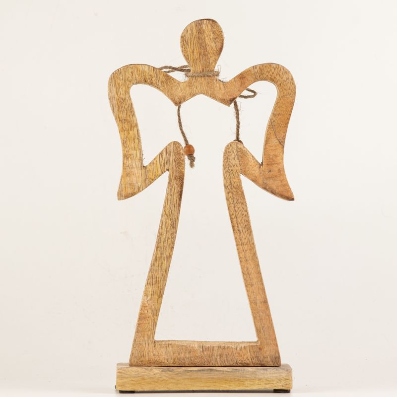 Grote Halo Engel van Mangohout - Wit Emaille