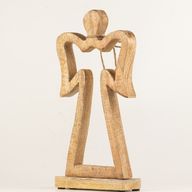 Grote Halo Engel van Mangohout - Wit Emaille
