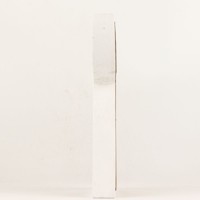 Mangohouten Engel - Witgekalkt met Uitgesneden IJzeren Decoratie - 22 cm