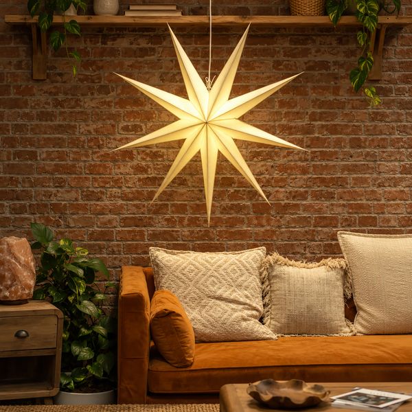 Papieren Sterlampenkap – Supernova Champagne Glitter – Negenpuntig – 90 cm