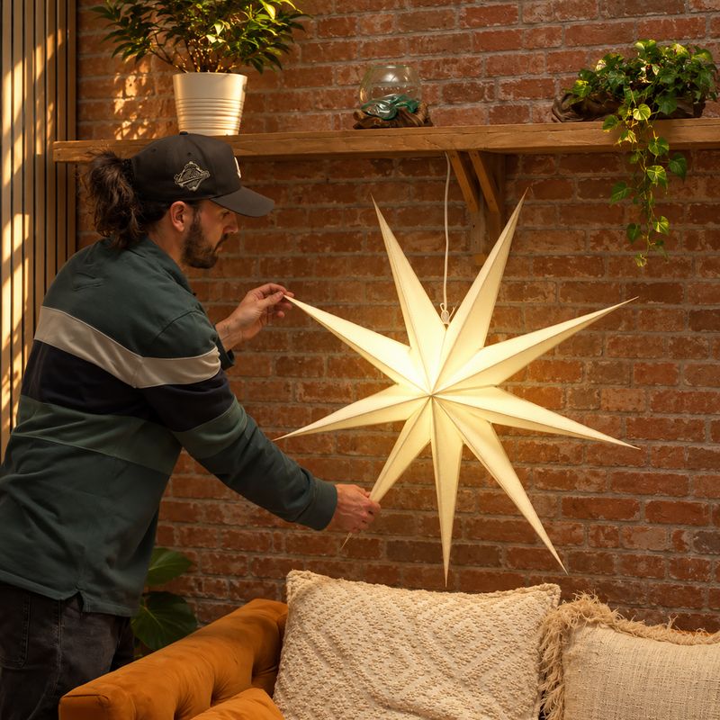 Starterspakket Papieren Sterlampen – 20 Lampenkappen inclusief Kabels & Lampen